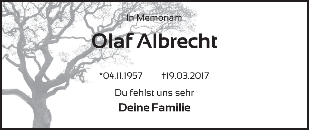  Traueranzeige für Olaf Albrecht vom 04.10.2022 aus Berliner Zeitung