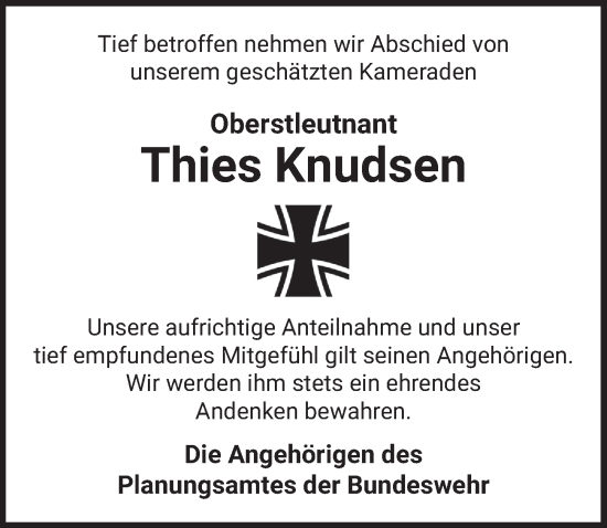 Traueranzeige von Thies Knudsen von Berliner Zeitung