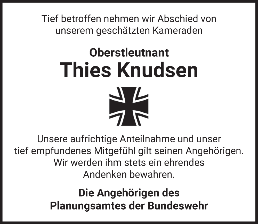  Traueranzeige für Thies Knudsen vom 13.05.2023 aus Berliner Zeitung
