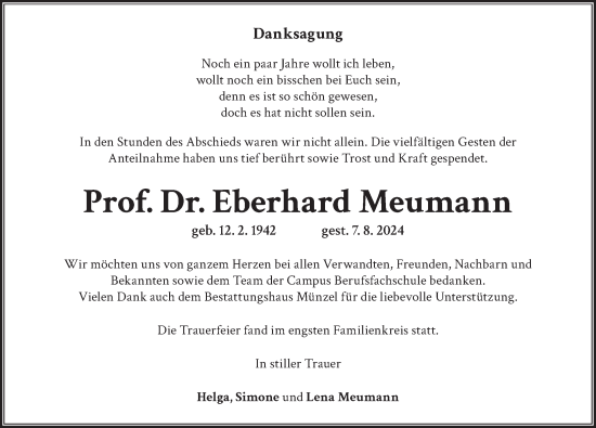 Traueranzeige von Eberhard Meumann von Berliner Zeitung