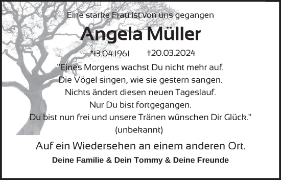 Traueranzeige von Angela Müller von Berliner Zeitung