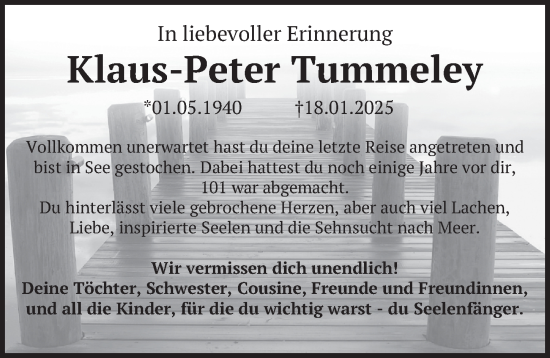 Traueranzeige von Klaus-Peter Tummeley von Berliner Zeitung